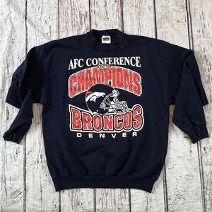 Denver Broncos Super Bowl XXXII NFL Football 1990s Crewneck Pullover Sweatshirt